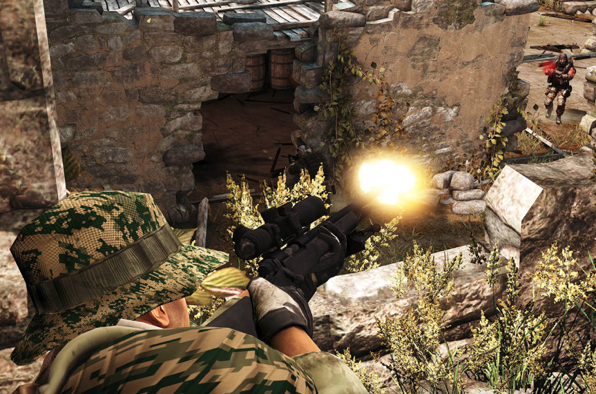 Soldado americano acerta inimigo no game Proving Grounds, da série America's Army - Divulgação