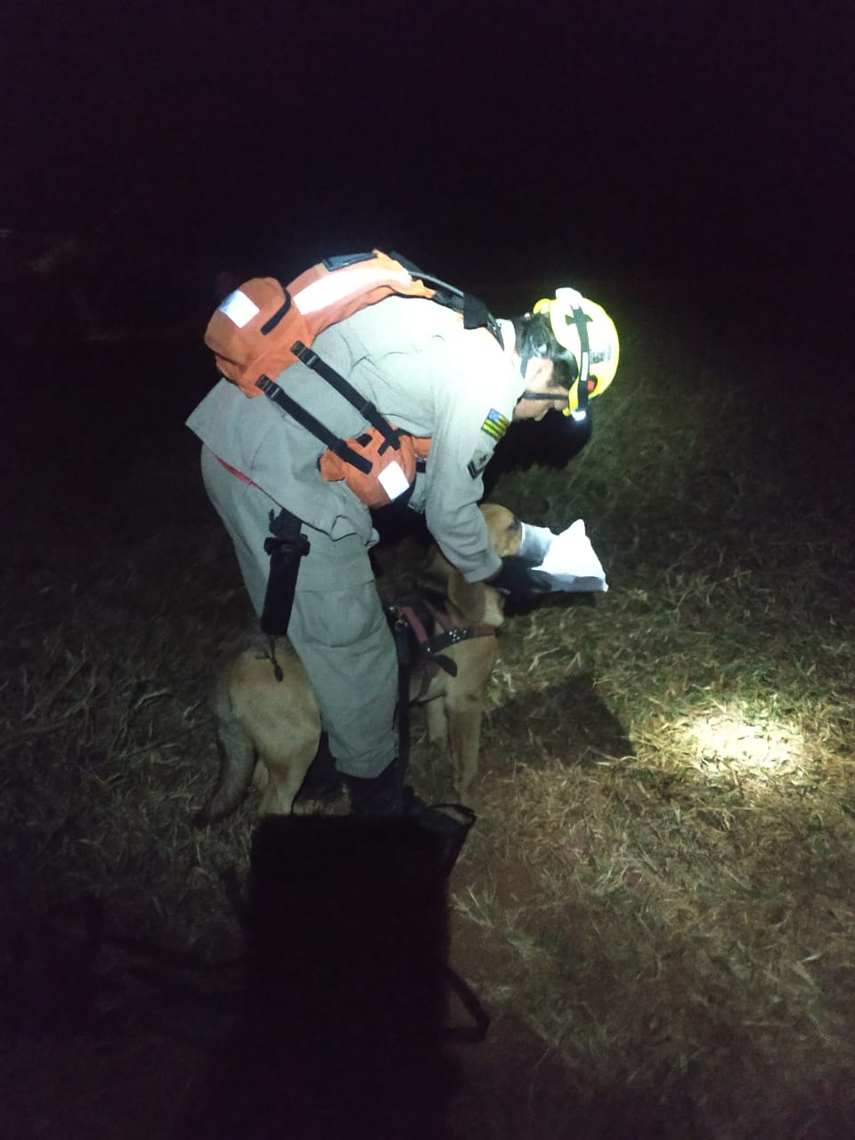 Odores do homem foram compartilhados com cachorros bombeiros (Foto: divulgação: Bombeiros)