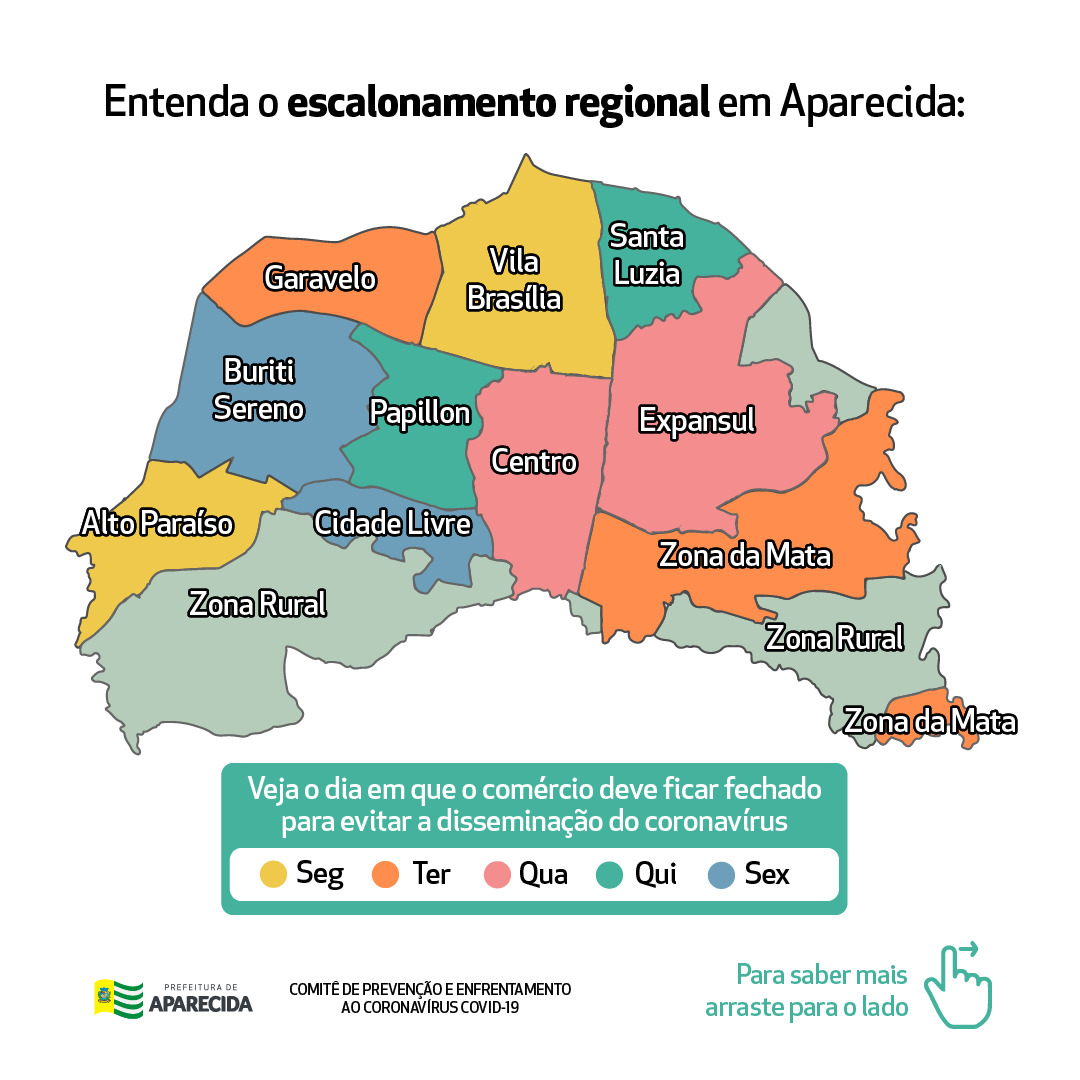 Mapa do escalonamento por macrozonas em Aparecida de Goiânia 