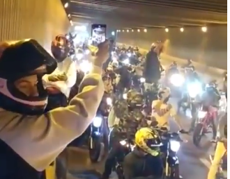 Motociclistas em rolê de Goiânia