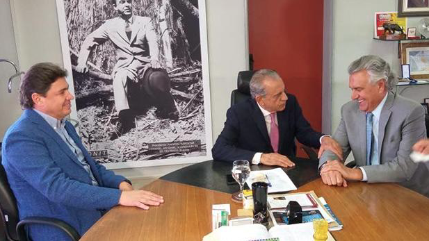 Wilder, prefeito Iris e governador Ronaldo Caiado