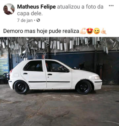 No dia 7 de janeiro, vítima do acidente comemorou a aquisição do Palio