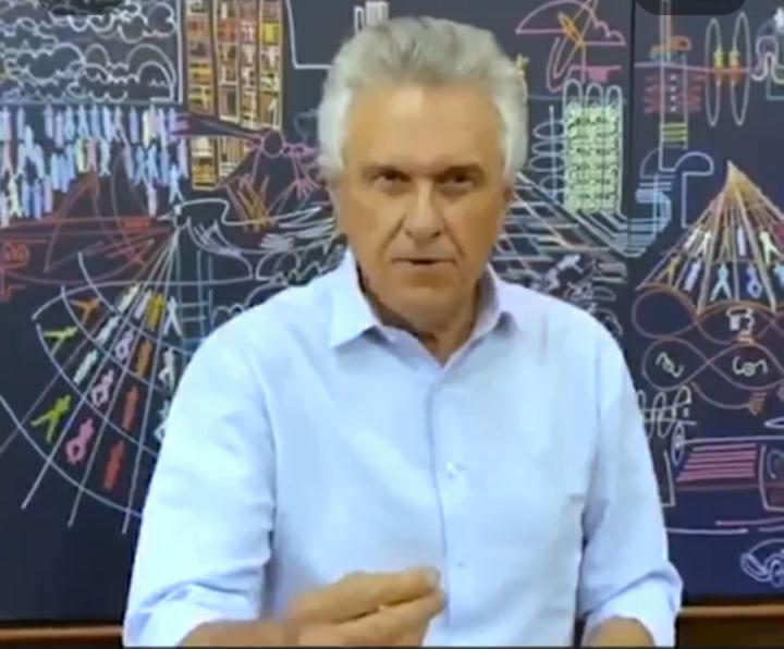 Governador Ronaldo Caiado (DEM) em vídeo divulgado para redes sociais