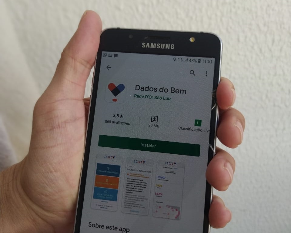 Aplicativo usado para monitoramento de covid-19