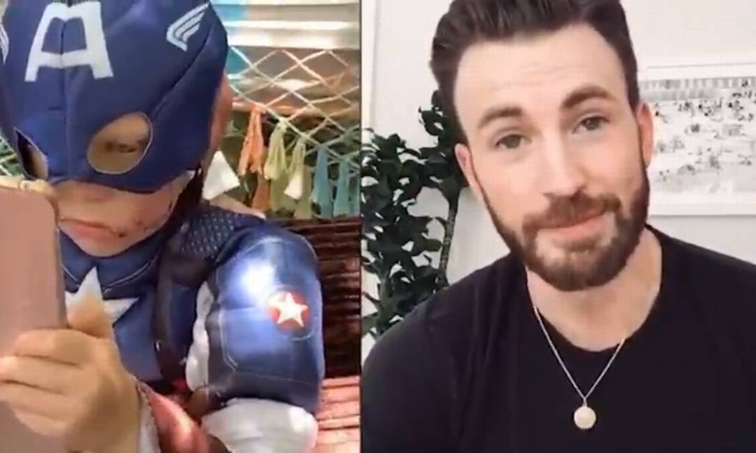 Chris Evans envia vídeo a garoto que salvou a irmã de ataque de cachorro; assista