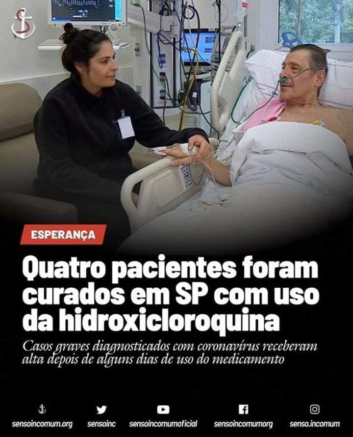 Três imagens que divulgavam falsamente o uso da cloroquina como tratamento para covid-19 ficaram entre as 100 mais compartilhadas no Whatsapp