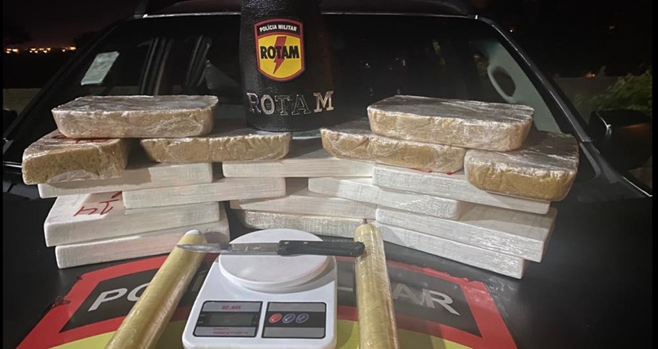 Droga apreendida com o casal em Aparecida de Goiânia