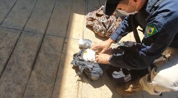 Um homem de 23 anos foi preso ao ser flagrado transportando "combo" de drogas em um ônibus interestadual, em Goiânia. (Foto: divulgação/Corpo de Bombeiros)