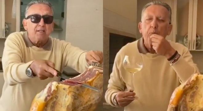 presunto Galvão Bueno ensina a harmonizar presento de R$ 7 mil com espumante; vídeo