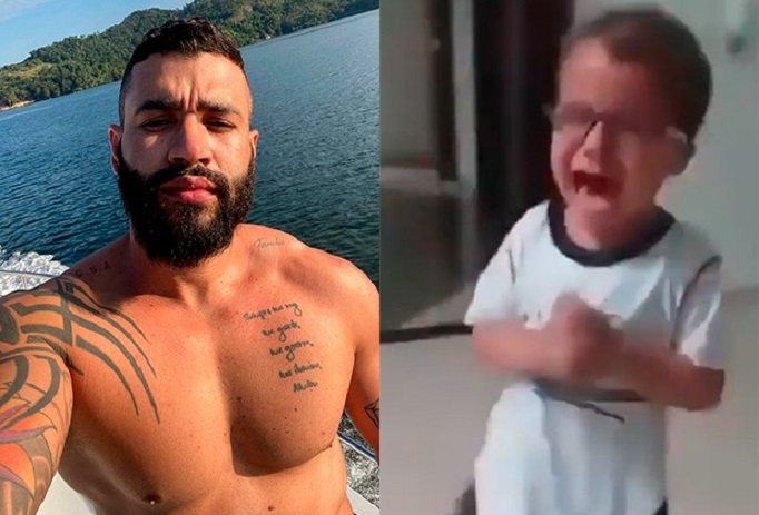 Vídeos de crianças com medo de Gusttavo Lima viralizam; assista