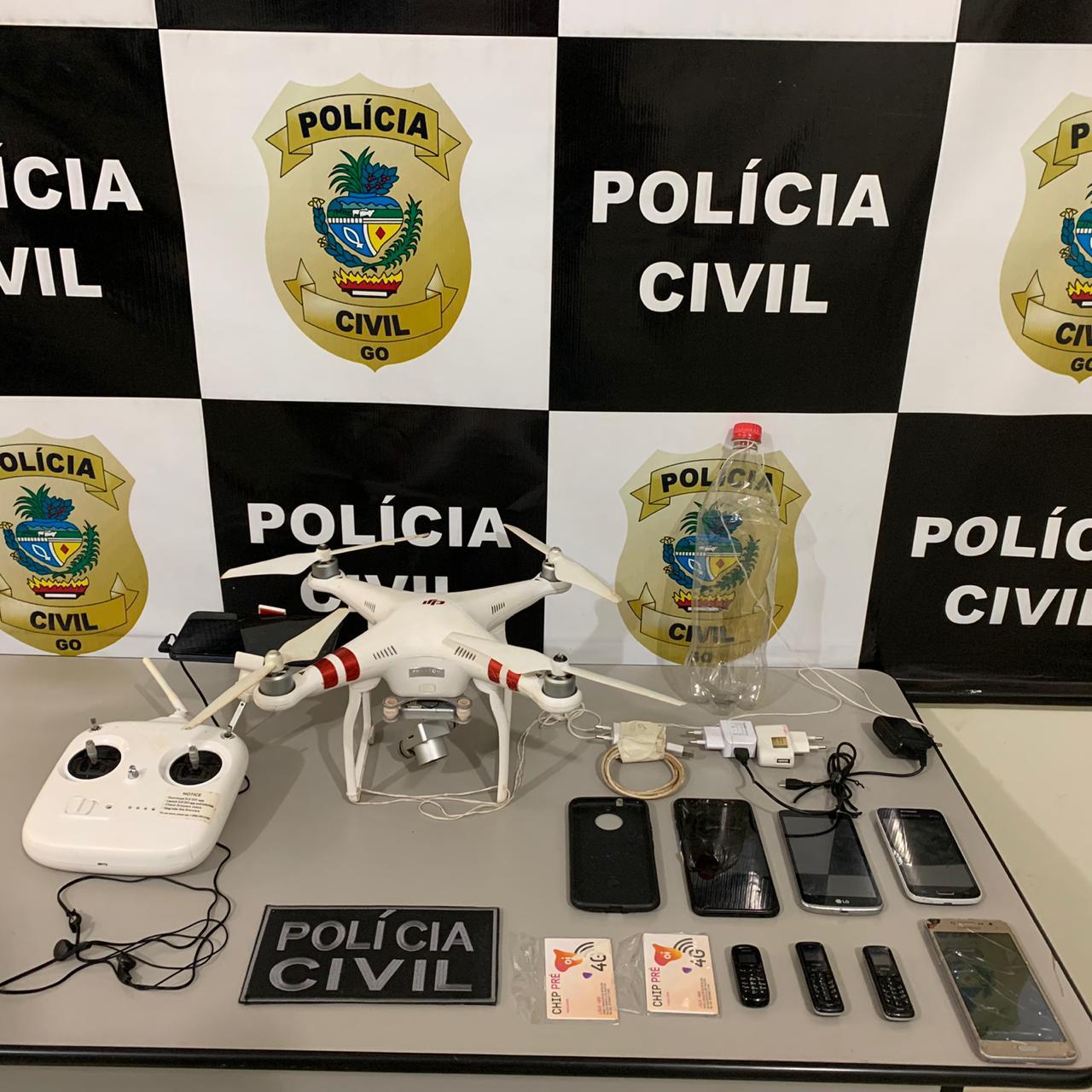 Homem tenta enviar celulares ao presídio de Goiatuba por drone, mas é preso