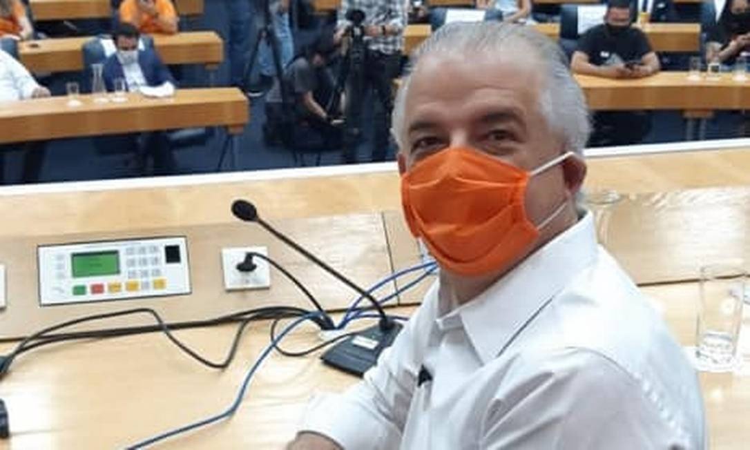 O ex-governador Márcio França, durante convenção do PSB na Câmara Municipal Foto: Divulgação