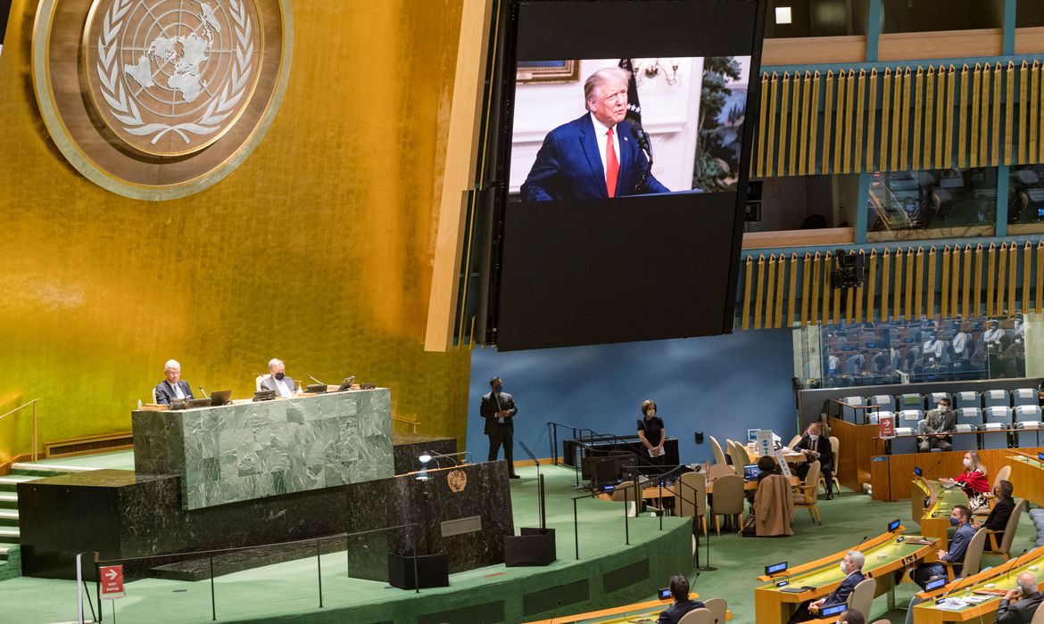O presidente dos Estados Unidos, Donald Trump, pediu que a ONU responsabilize a China por conta da pandemia de coronavírus. (Foto: ONU)