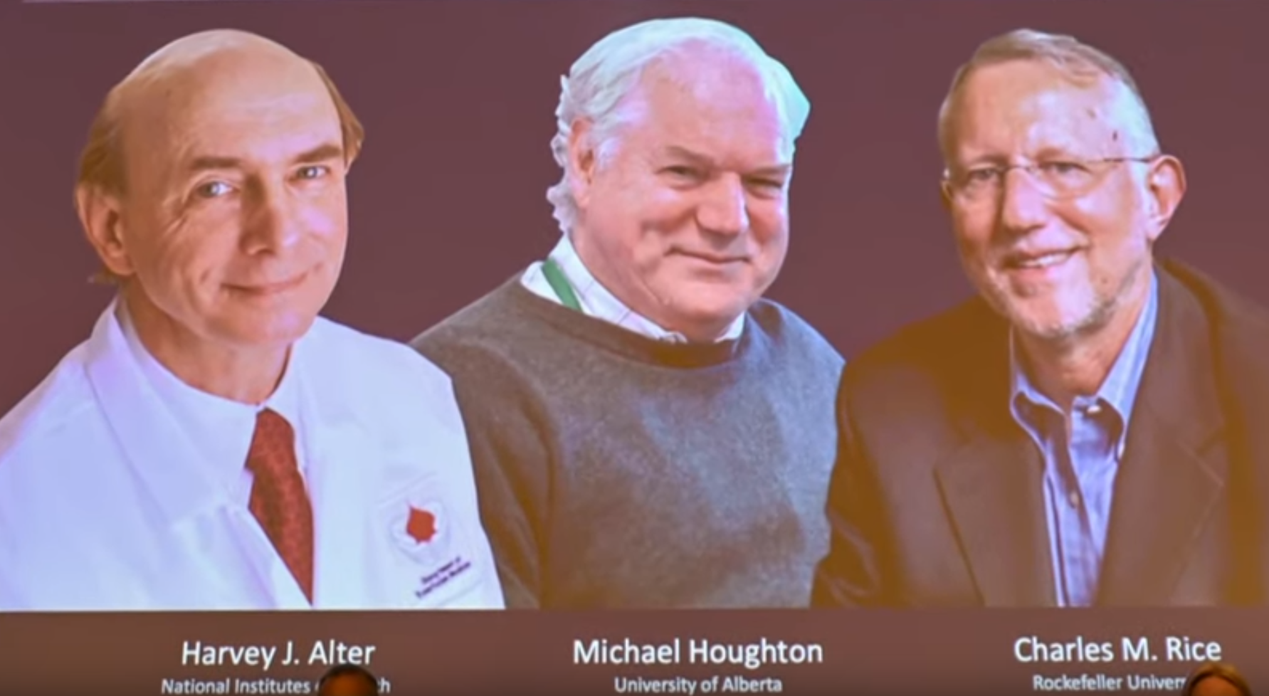 Vencedores do nobel de medicina (Foto: Reprodução vídeo Folhapress)