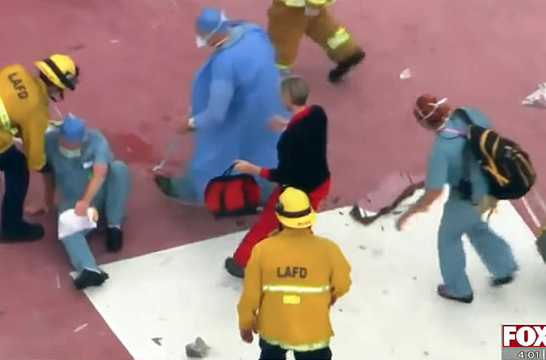 Médico tropeça e deixa coração cair, nos EUA (Foto: Reprodução/FOX 5)