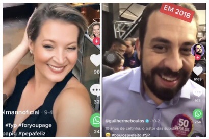 Joice Hasselmann e Guilherme Boulos, dois dos candidatos que estão no Tik Tok