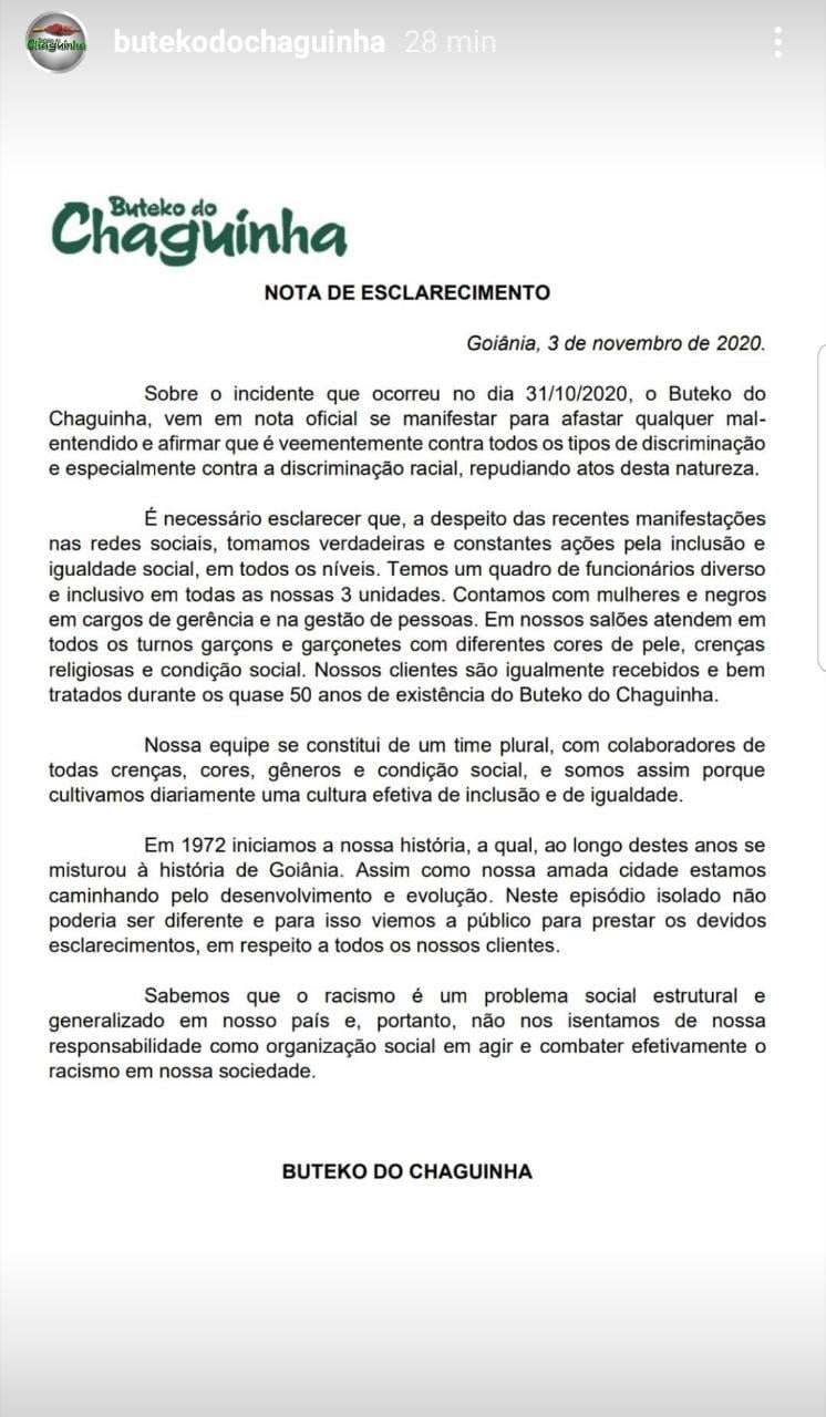 Mulher denuncia racismo cometido por dono de bar em Goiânia