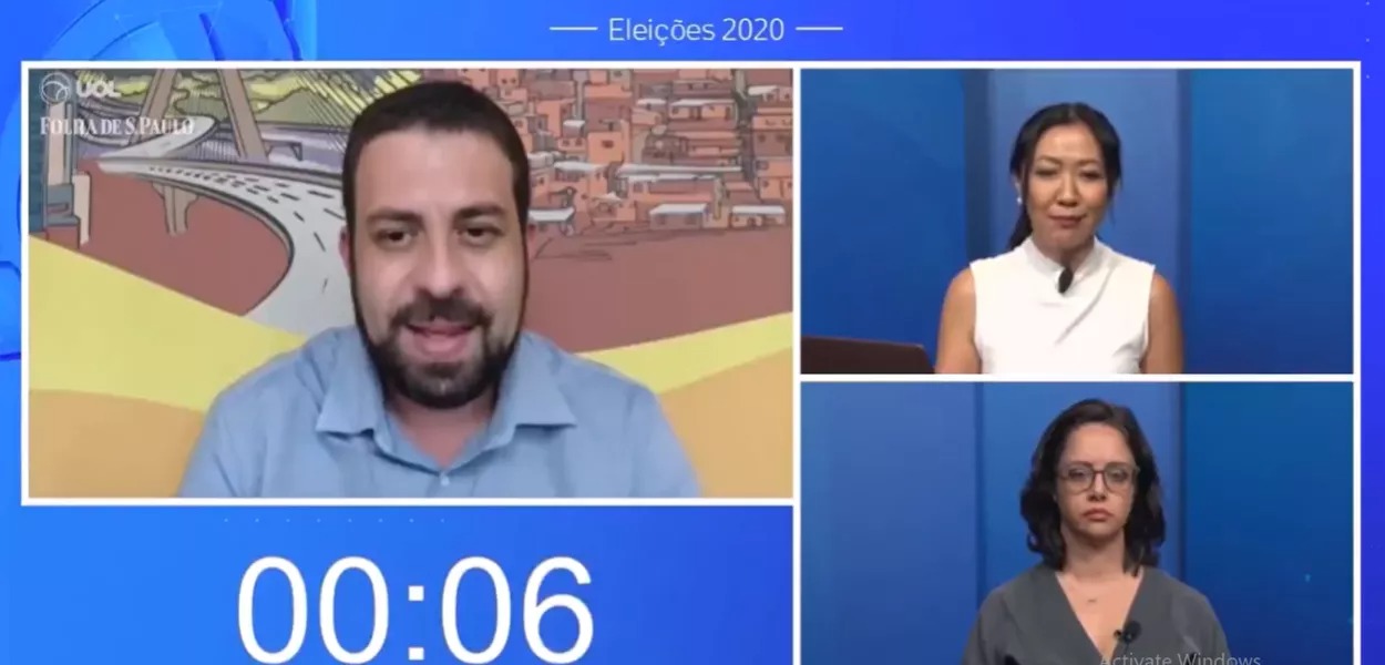 Jornalista vai para o Twitter após dar 47s para Covas e 6s para Boulos em sabatina