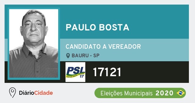 Paulo Bosta, candidato a vereador em Bauru (SP) pelo PSL (Foto: Justiça Eleitoral)