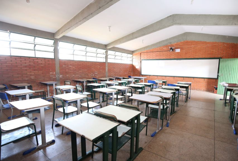 Sala de aula de uma escola da rede estadual de educação de Goiás (Foto: Governo do Estado)