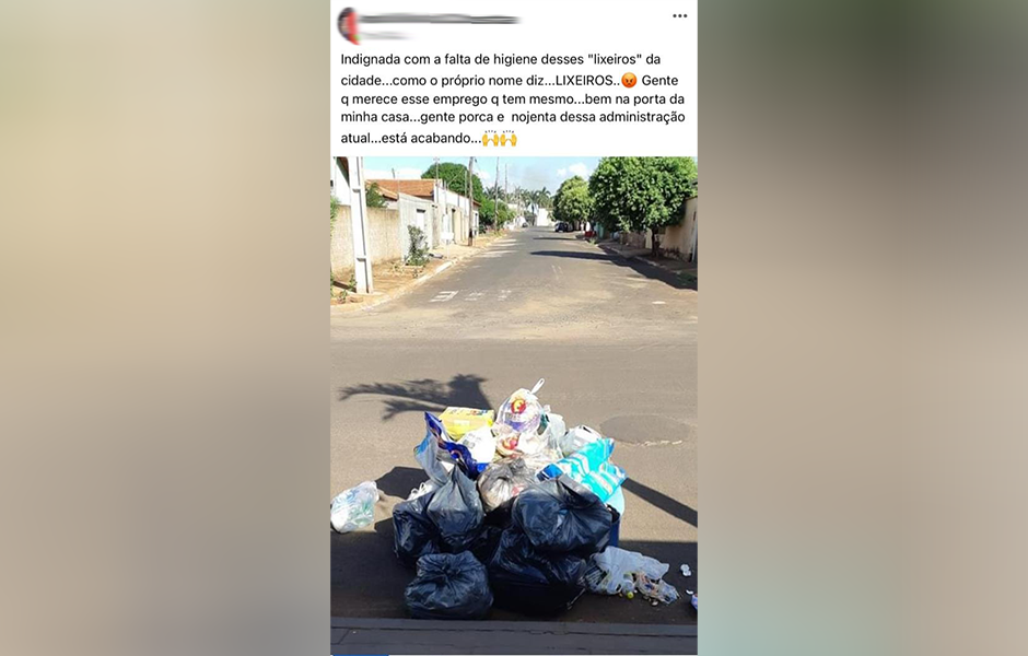 Moradora ofende garis em Quirinópolis; “Gente porca e nojenta”