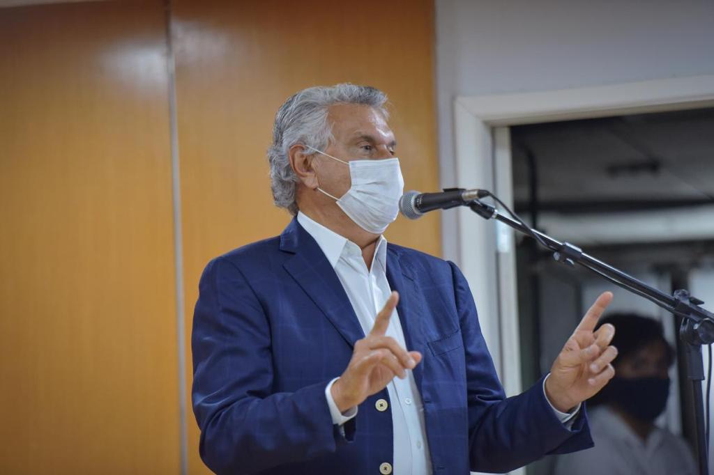 Governador Ronaldo Caiado, em evento que aconteceu nesta quarta-feira, na Juceg (Foto: Governo do Estado)