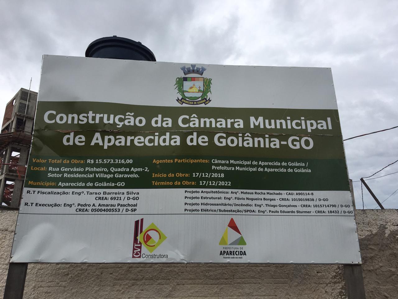 Nova sede da Câmara de Aparecida recebe 2º aditivo do ano