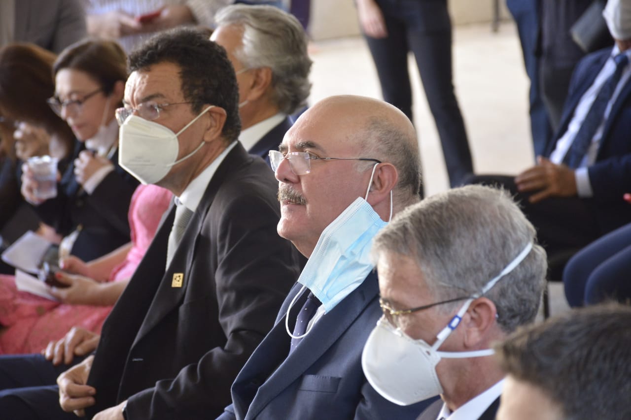 Ministro da Educação passou boa parte do evento sem máscara (Foto: Jucimar de Sousa/Mais Goiás)