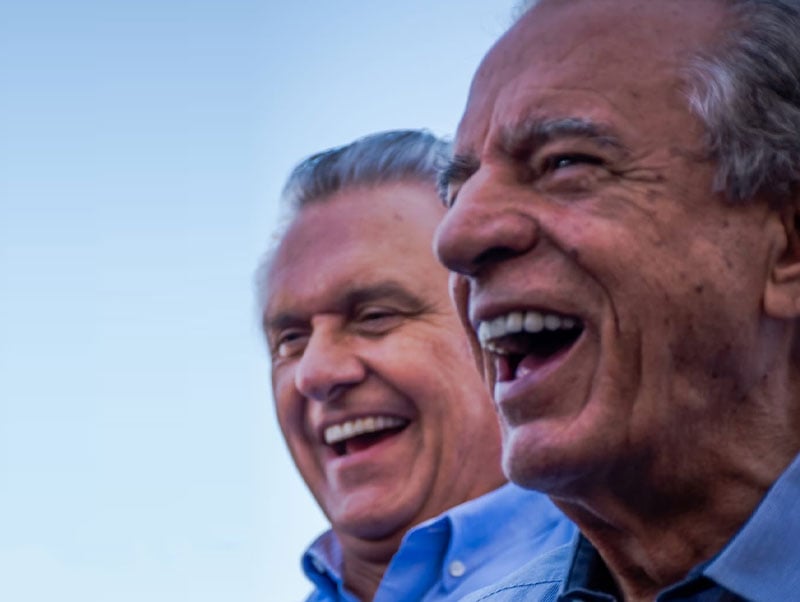 Ex-prefeito Iris Rezende e o governador Ronaldo Caiado (Foto: Jucimar de Sousa - Mais Goiás)