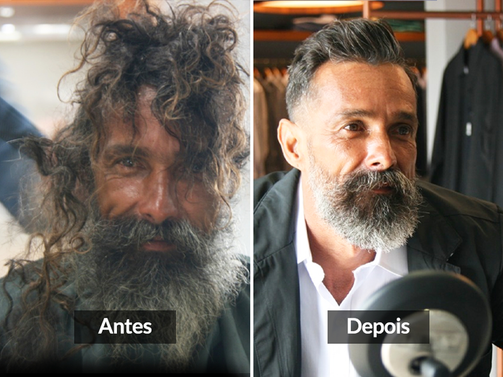 Catador de latinha ganha transformação e banho de loja em barbearia de Goiânia; veja