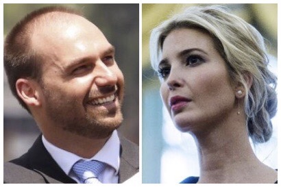 Eduardo Bolsonaro e Ivanka Trump (Fotos: Internet)