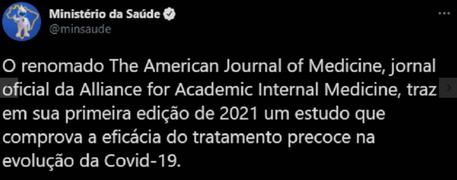 Postagens do Ministério da Saúde sobre 'tratamento precoce' (Foto: Reprodução / Redes Sociais)