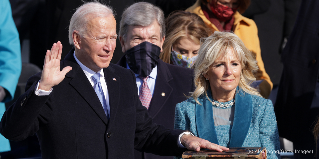 Joe Biden, durante posse (Foto: Alex Wong / Getty Images)