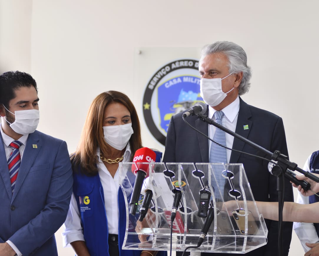 Informação foi divulgada nesta manhã, no Hangar do Estado, após chegada das vacinas (Foto: Jucimar de Sousa/Mais Goiás)