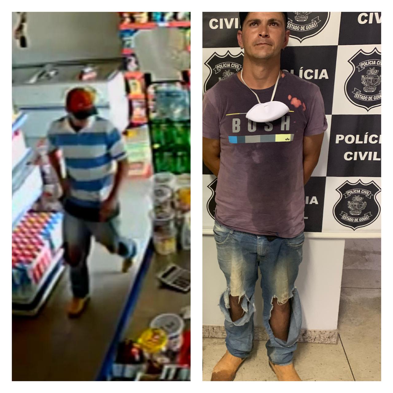 Polícia prende em flagrante três suspeitos de assaltar uma mercearia em Abadia de Goiás