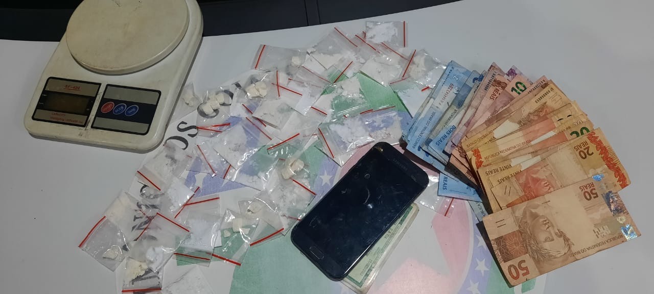 Ele confessou o crime. Distribuidora de bebidas era fachada para o tráfico (Foto: divulgação/PM)