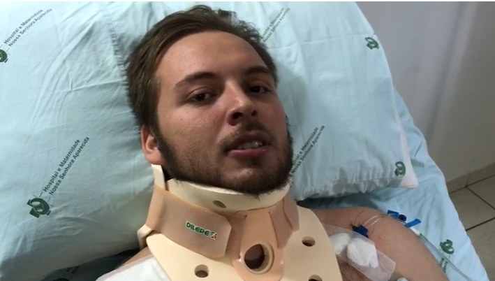 Empresário empurrado de piscina deixa UTI em Caldas Novas; vídeo