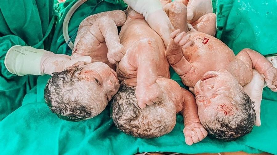 Morreu hoje a mulher que deu à luz trigêmeos em Itajaí, litoral norte de Santa Catarina, na última terça-feira (26). (Foto: reprodução)