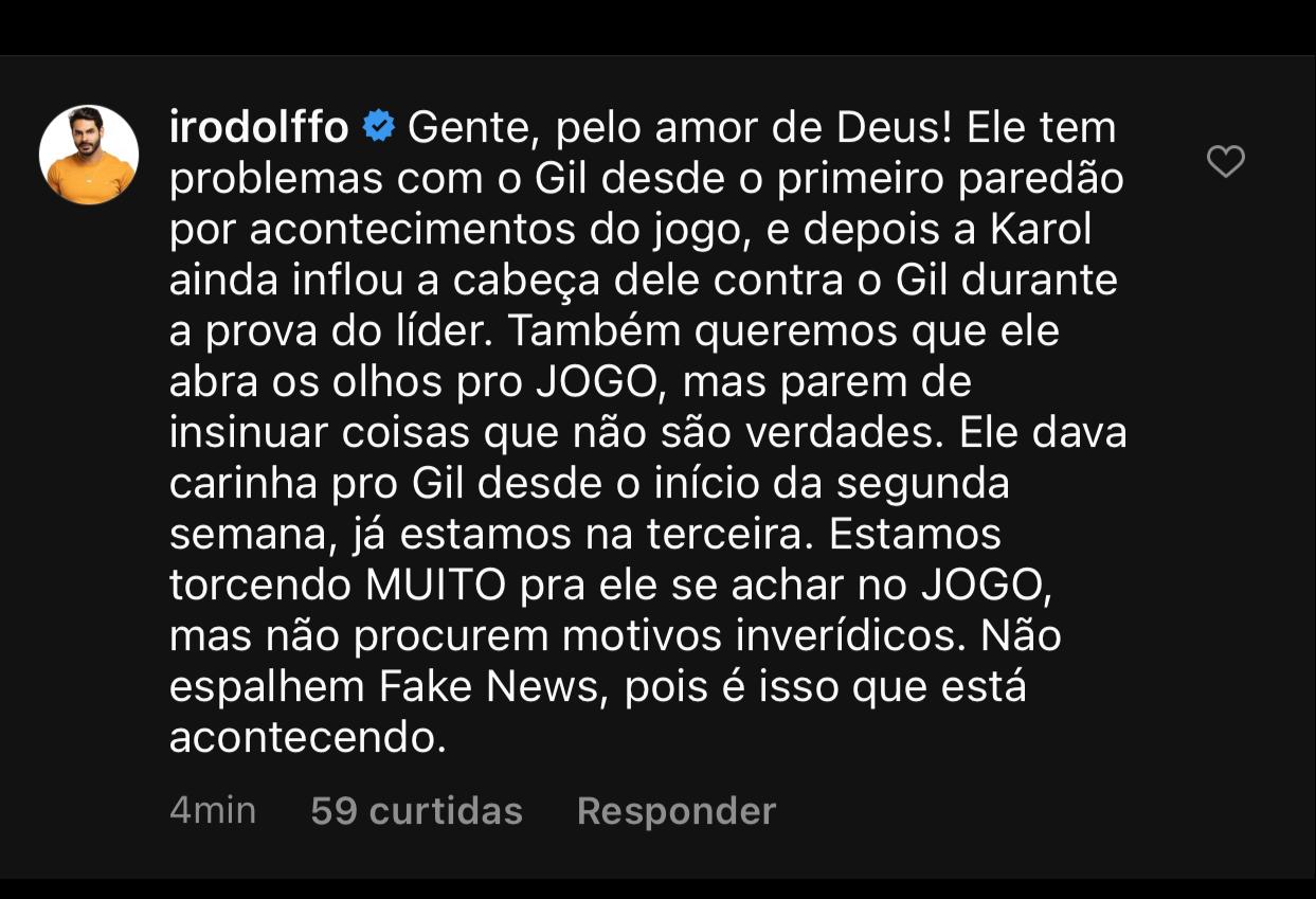 BBB 21: Rodolffo é acusado de homofobia; equipe do cantor nega