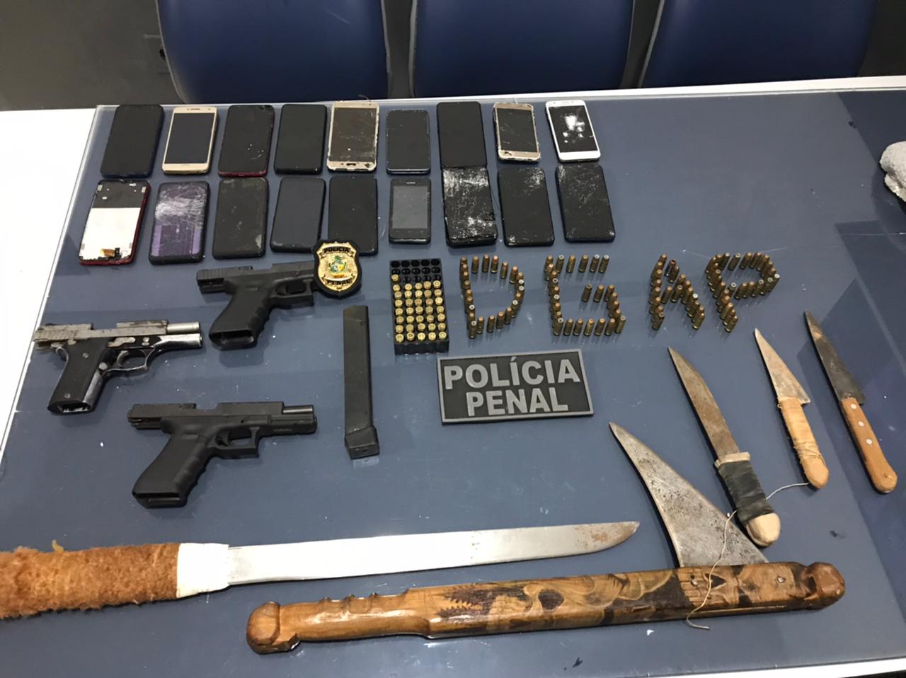 Itens encontrados em inspeção pós-motim na POG (Foto: divulgação/SSP)