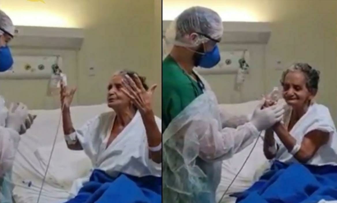 Idosa emociona profissionais ao cantar Roberto Carlos após receber alta