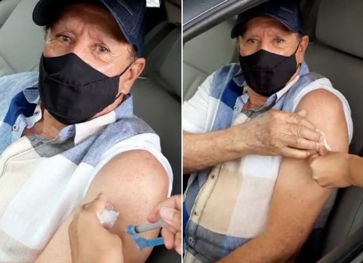 Creone, do Trio Parada Dura, recebe vacina contra Covid