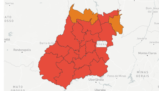 Regiões Norte e Nordeste II são as únicas do Estado que não estão em calamidade. (Imagem: divulgação/SES-GO)