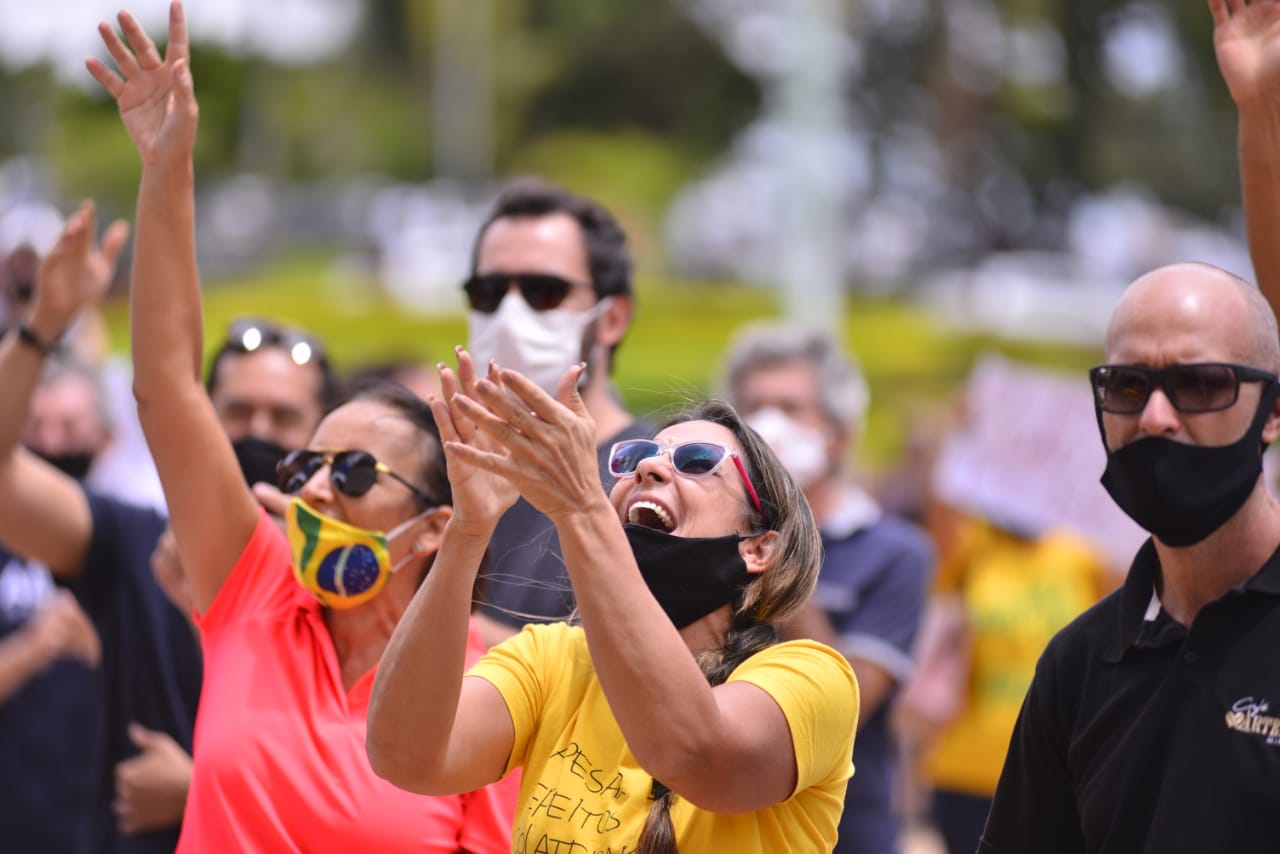 Mais Goiás flagrou uso equivocado de máscaras durante o movimento (Foto: Jucimar de Sousa/Mais Goiás)