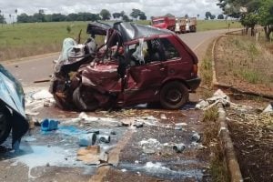 Acidente deixa três pessoas mortas na GO-156, entre Nazário e Palmeiras de Goiás (Foto: Reprodução)