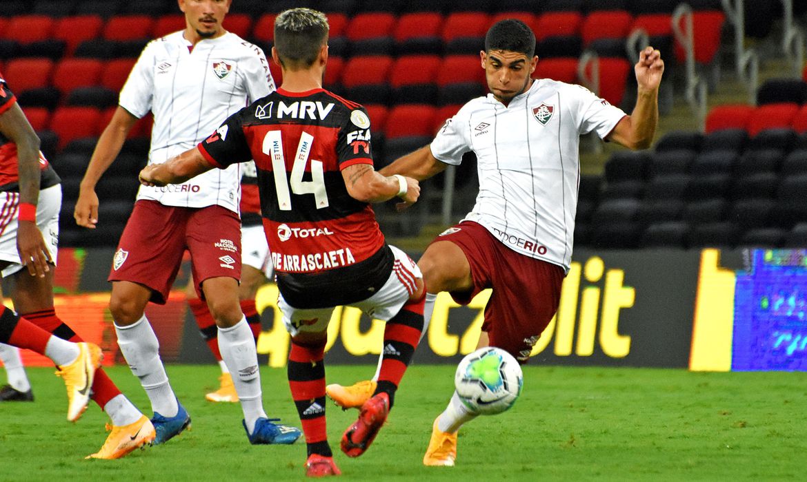 Jogadores do Flamengo e Fluminense durante clássico (Foto: Mailson Santana/Fluminense)