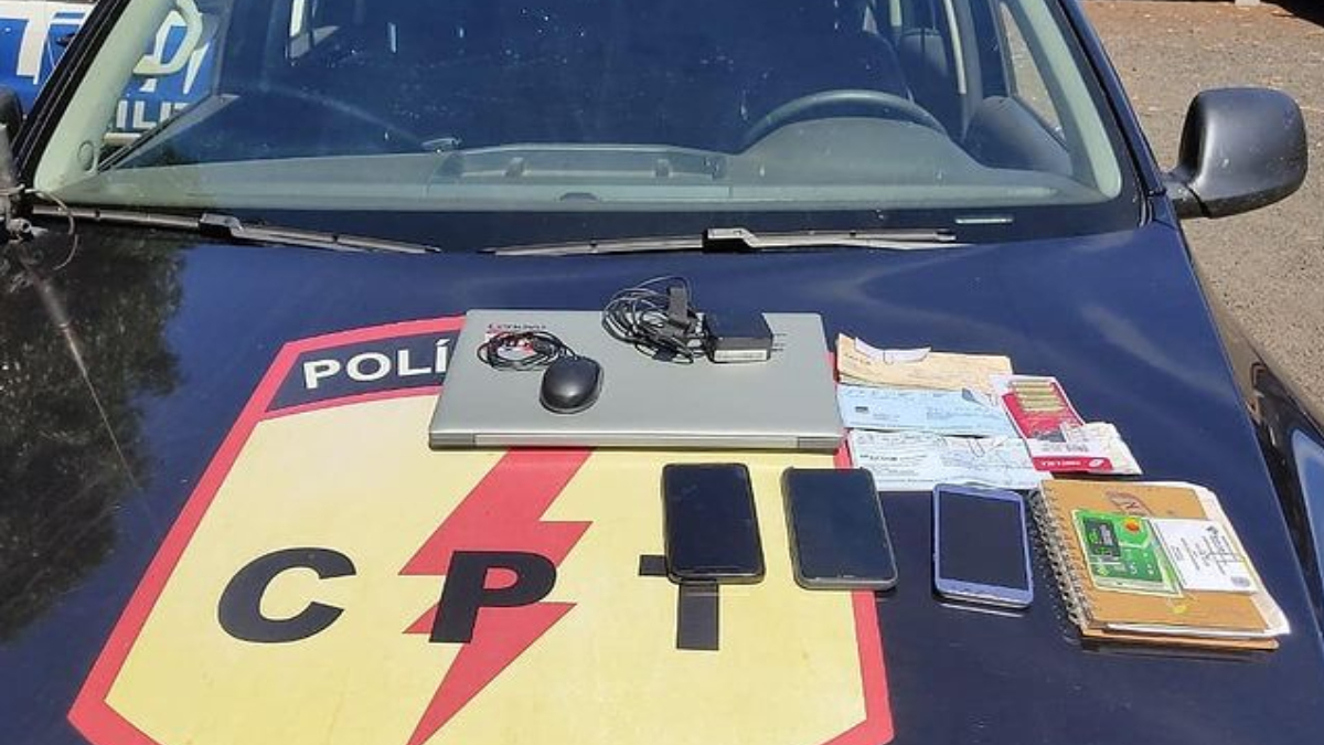 Operação prende quatro suspeitos de estelionato em loja de pneus, em Goiatuba (Foto: Divulgação/PM)