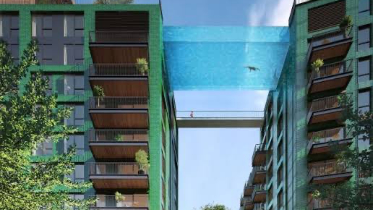 Piscina que liga dois prédios em Londres (Foto: Divulgação)