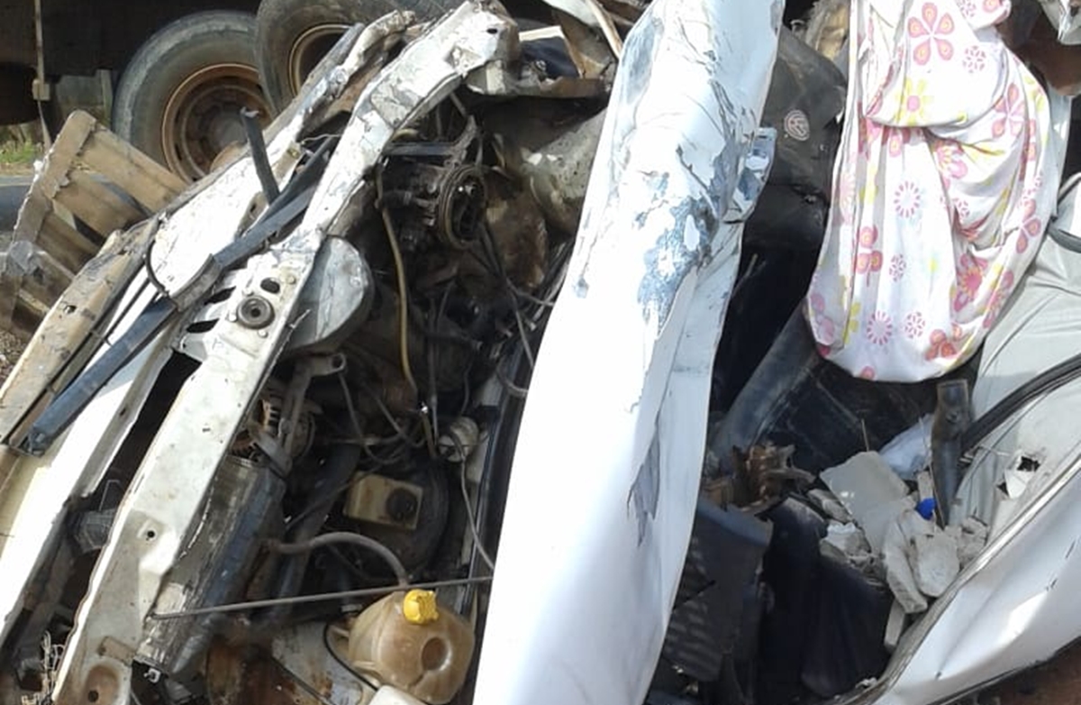 Condutor bate em caminhão e morre na GO-219, em Bela Vista (Foto: Reprodução/Leitor)