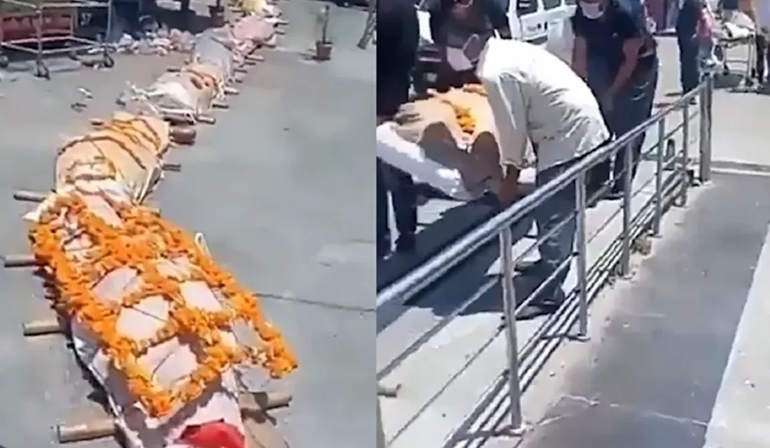 s recordes de mortes na Índia pela covid-19 estão causando cenas impressionantes no país. Em vídeo publicado pelo tabloide The Sun, corpos -Corpos de vítimas da covid-19 são enfileirados em crematório na Índia